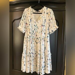 Abbey Glass Elegant Multicolor Patterned Dress Size L EUC